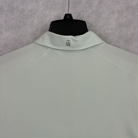 Tiger Woods Nike Polo Performance Golf Shirt Mens XL Light Green Dri Fit Snap Up - Picture 7 of 10